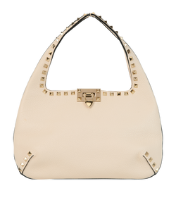 Rockstud Hobo, Leather, Cream, MII, DB, 3*